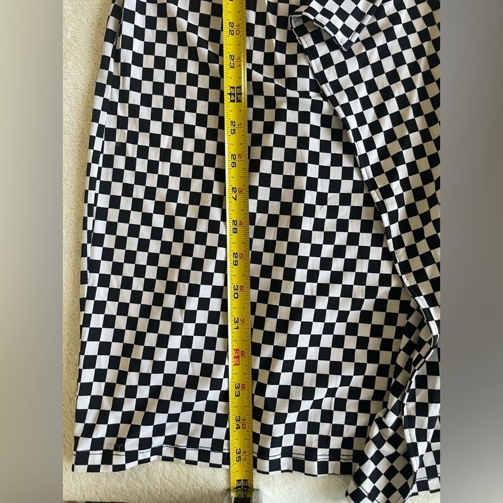 Michael Kors Ruched Check Dress Black White XXS - Picture 9 of 12